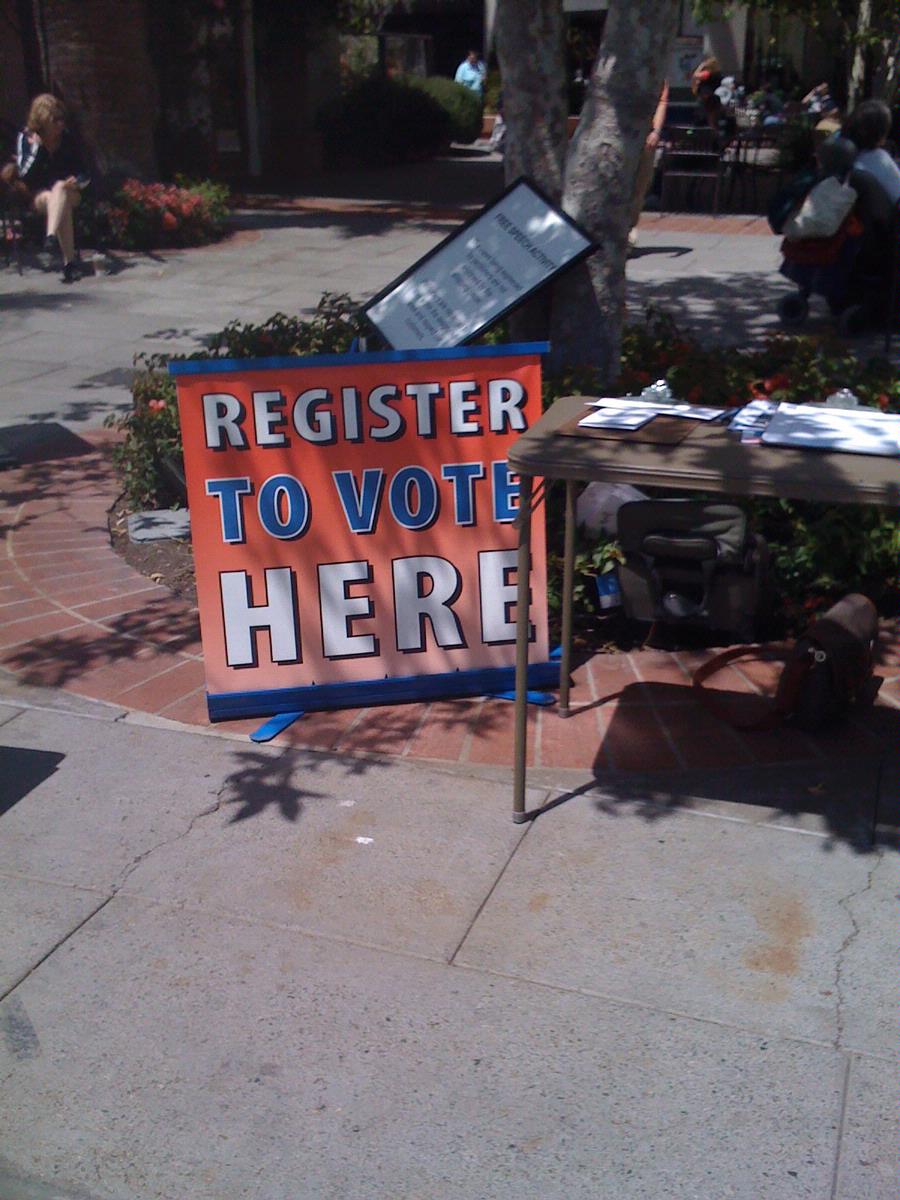1 - 101887 - Our voter registration table, Irvine California - 
