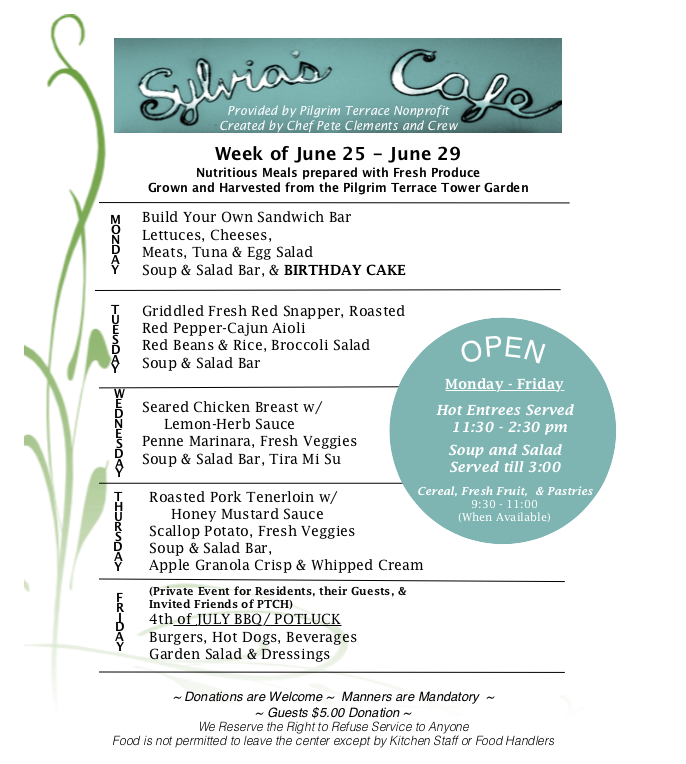 first week july menu
